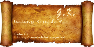 Galbavy Kristóf névjegykártya