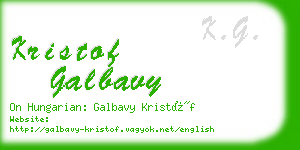 kristof galbavy business card